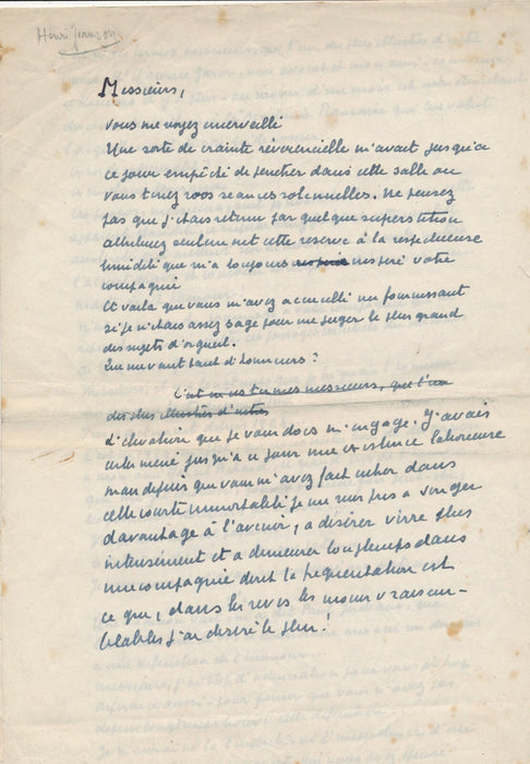 ACADÉMIE DE L’HUMOUR Henri JEANSON manuscrit autographe 4 pages Achard Garçon...