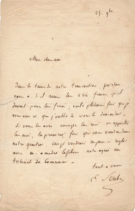 Littérature Eugène Scribe lettre autographe signée Delestre-Poirson Lefebvre