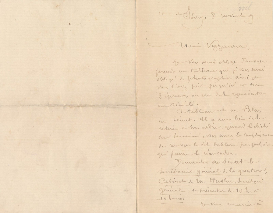 peintre Iwill lettre autographe signée ET carte photographie tableau esthétique