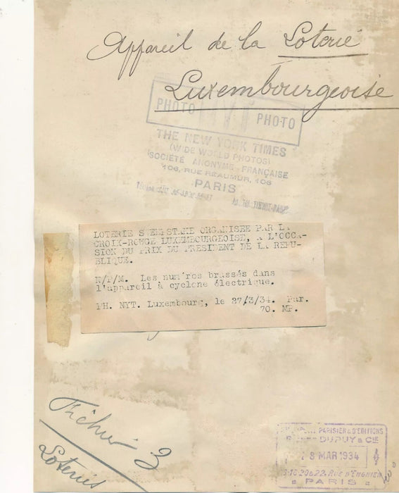 Loterie nationale 11 photo photographie v. 1930-40 belle documentation