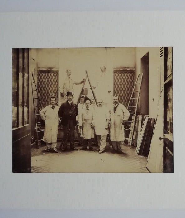 Equipe peintres métier Paris v. 1880 peinture bâtiments photographie albumine