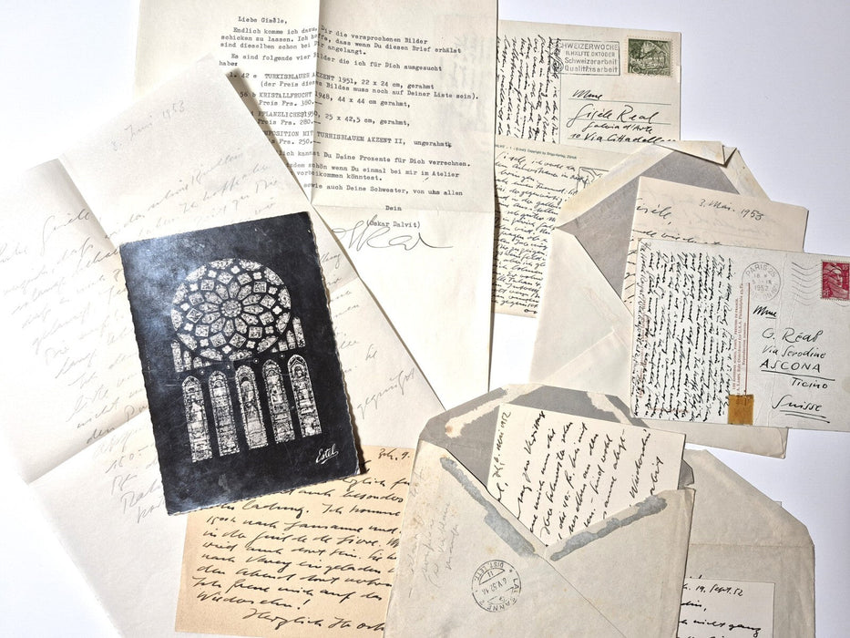 peintre graveur Suisse Oskar DALVIT 30 lettres autographes signées ou cartes