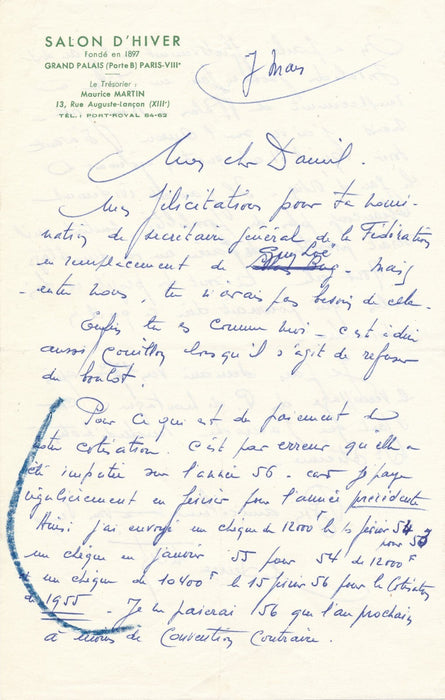 Maurice MARTIN belle correspondance 8 lettres autographes Madagascar Salon Yorgo