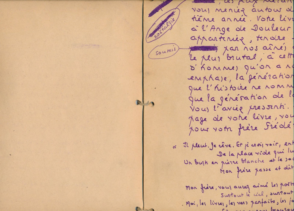 Thierry SANDRE à Emile DESPAX hommage manuscrit autographe signé 1926