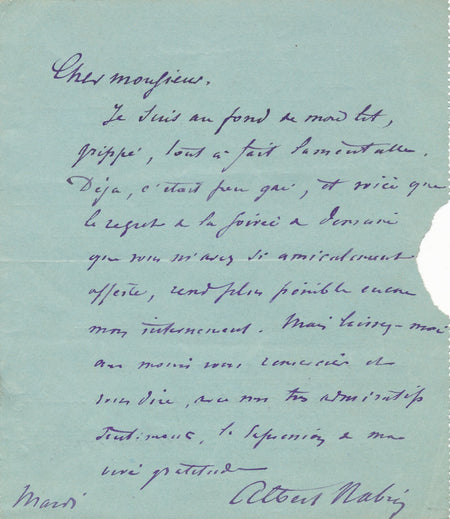 Albert ROBIN médecin, professeur lettre autographe signée internement ! Febvre