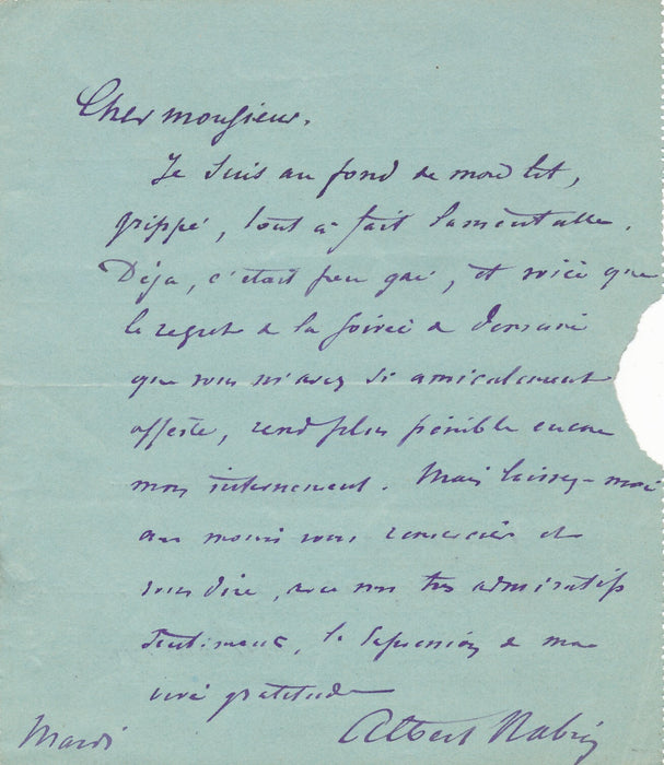 Albert ROBIN médecin, professeur lettre autographe signée internement ! Febvre