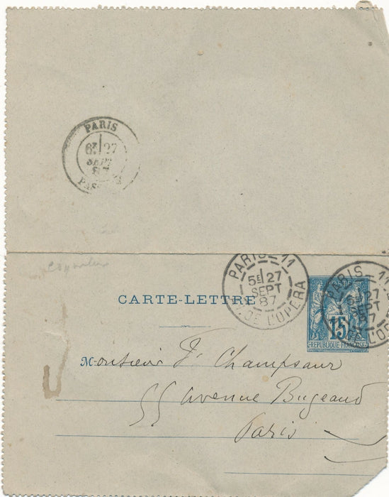 COQUELIN CADET acteur à Félicien Champsaur Bernhardt lettre autographe signée