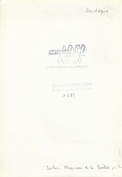 Sarlat Dordogne 1950-1960 4 photos photographie Georges VIOLLON cachet lot