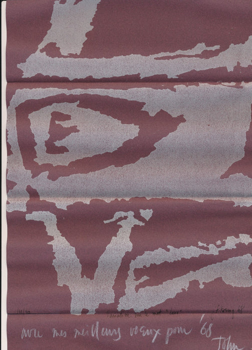 John-Franklin KOENIG lettre autographe ET sérigraphie signée variation AMOUR !