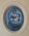 6  ambrotypes rehaussés couleurs mère bébé enfants photo photographie