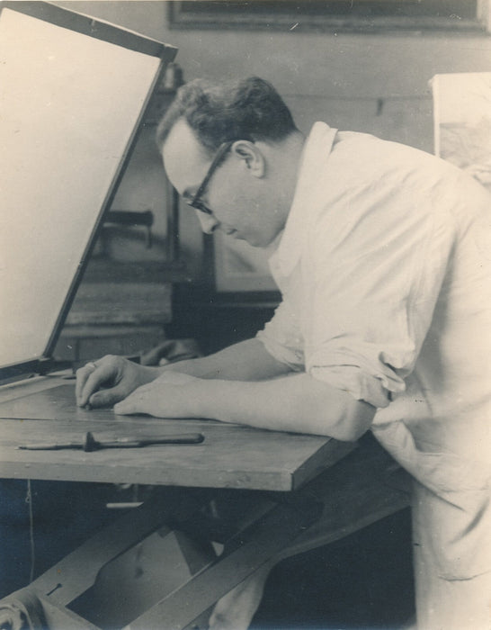 Paul JOUVE Raymond HAASEN graveur atelier gravure tirage 5 photo photographie