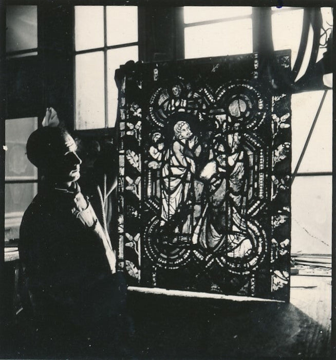 Atelier vitrail 5 contacts argentiques 6 x 5,5 maître verrier maquette carton