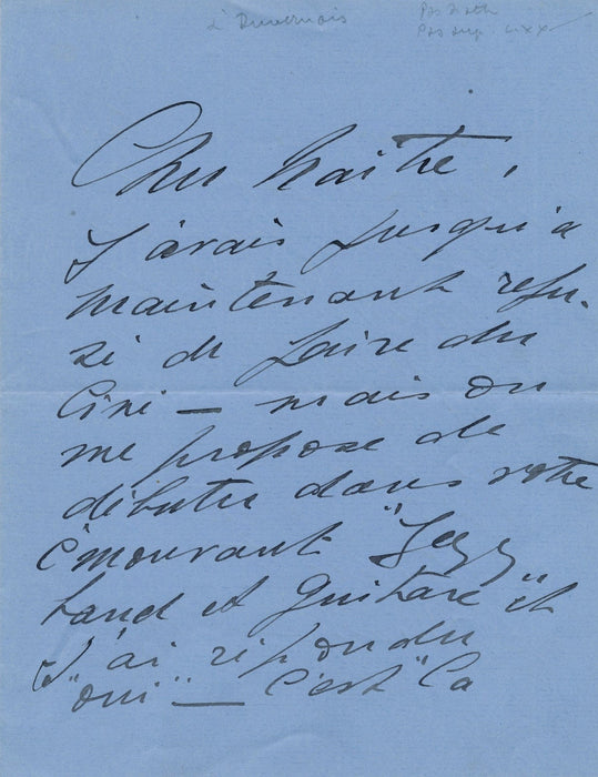 actrice Marthe Régnier lettre autographe signée cinéma Duvernoirs Jazz