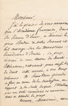 François-Auguste MIGNET annonce à Alphonse Dantier le prix Bordin autographe