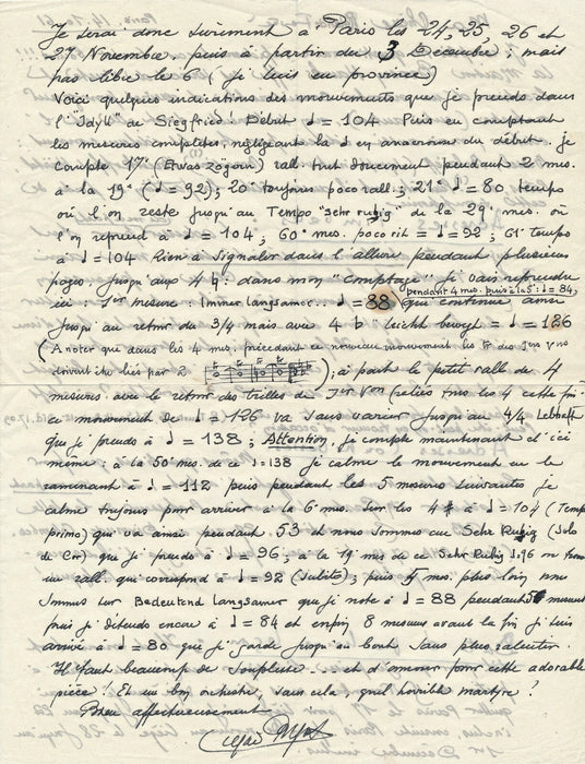 Musique Eugène BIGOT (1888-1965) compositeur  8 lettres autographes signées