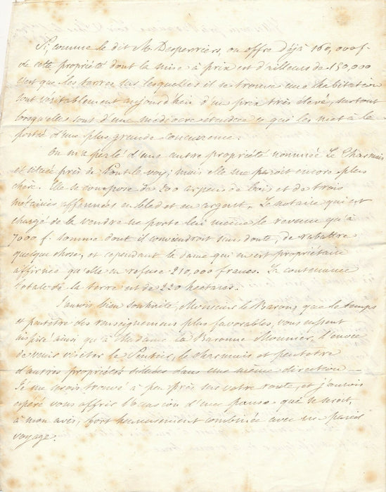 de CHARDEBOEUF comte de Pradel 2 lettres baron Monnier comtesse Noé 