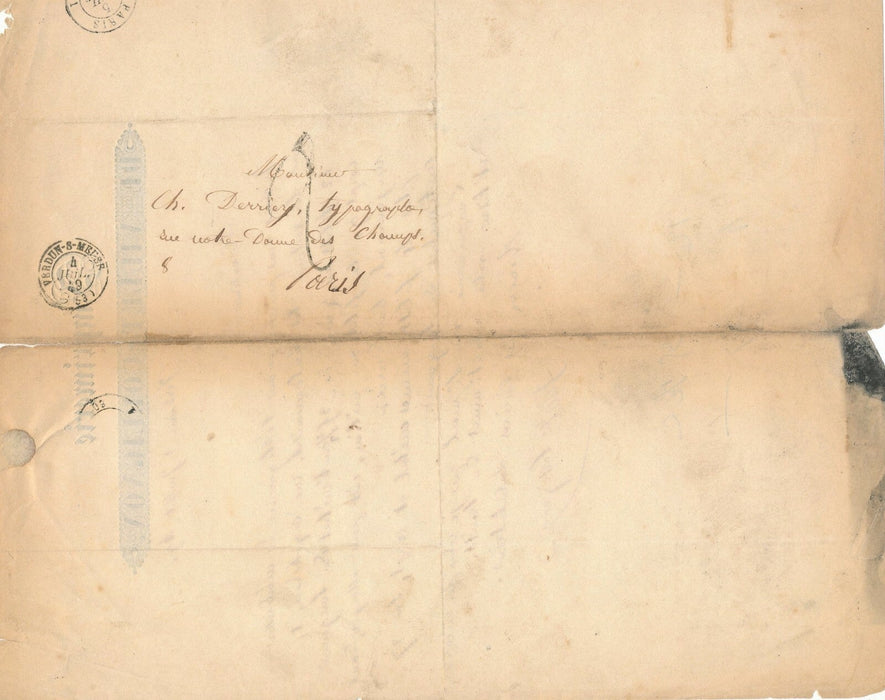 VILLET-COLLIGNON Lettre autographe signée DERRIEY commande caractère imprimerie