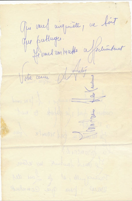 Henry d'ANTY peintre, Montmartre lettre autographe signée petite collage