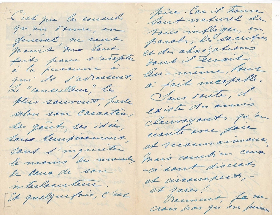 écrivain Jane Catulle-Mendès autographe signée refus de donner des conseils !