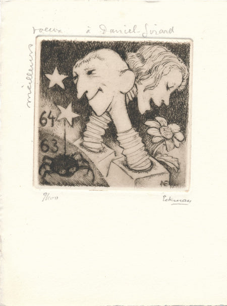 Nicolas EEKMAN  bel ensemble 1 gravure ET 7 lettres autographes signées Hollande