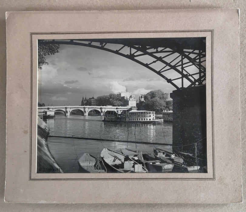 Pierre JAHAN Vert Galant Pont Neuf photo signée argentique époque vintage 1937