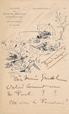 Au relieur Léon GRUEL lettre autographe signée avec DESSIN Fourdrain