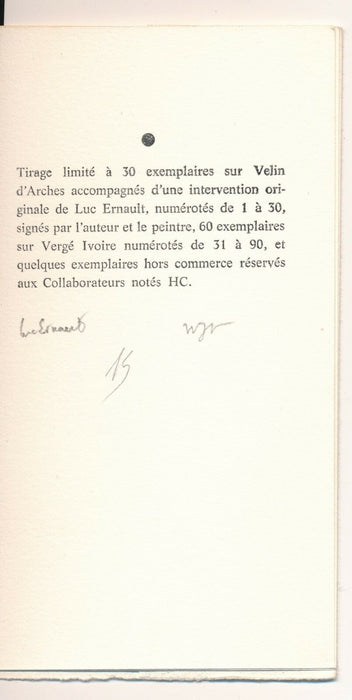 Jong N. WOO Lacrima à l’orange sanguine EO signée et oeuvre Luc Ernault Debut