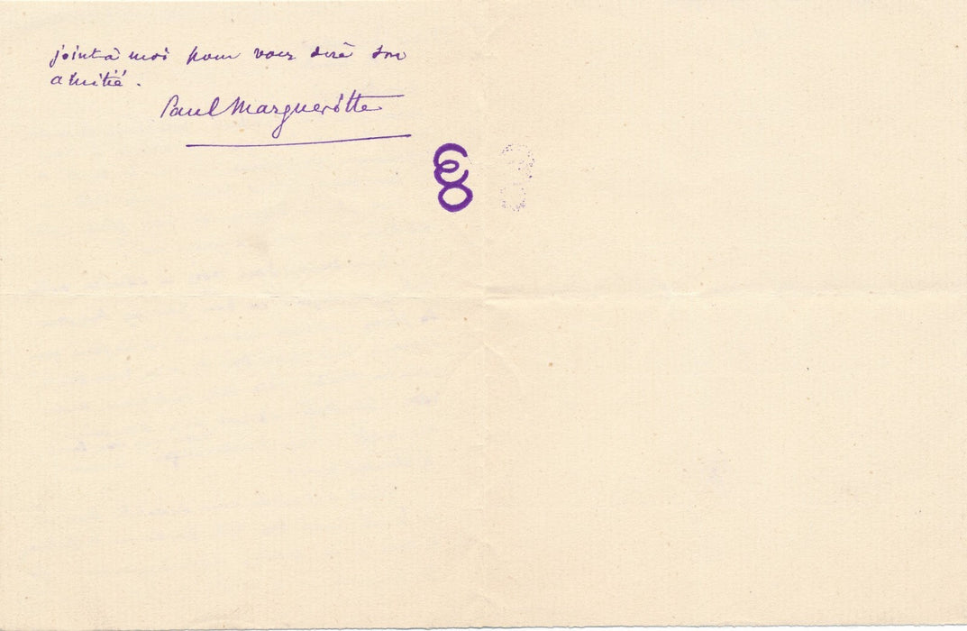Paul MARGUERITTE 2 lettres autographes signées à Paul Hervieu