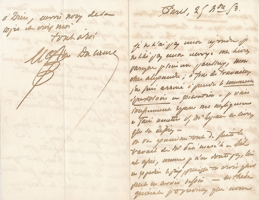 Maxime du Camp 2 lettres autographe signées éditeur Houssaye Dargaud Revue