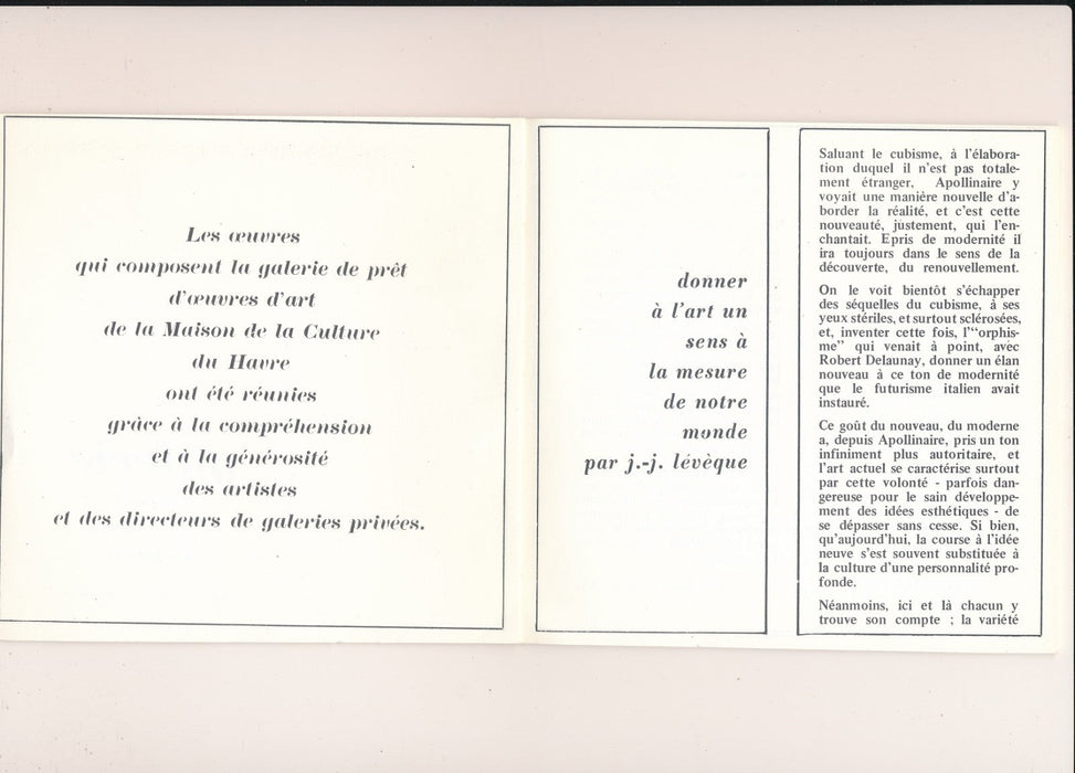 Galerie Maison Culture Havre 1970 oeuvres en prêt 1970 catalogue noms