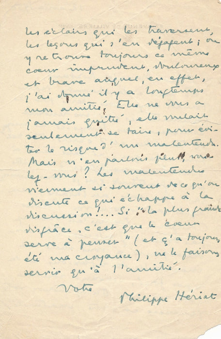 Philippe HERIAT écrivain hériat 4 lettres autographes M. Rostand Sarah Bernhardt