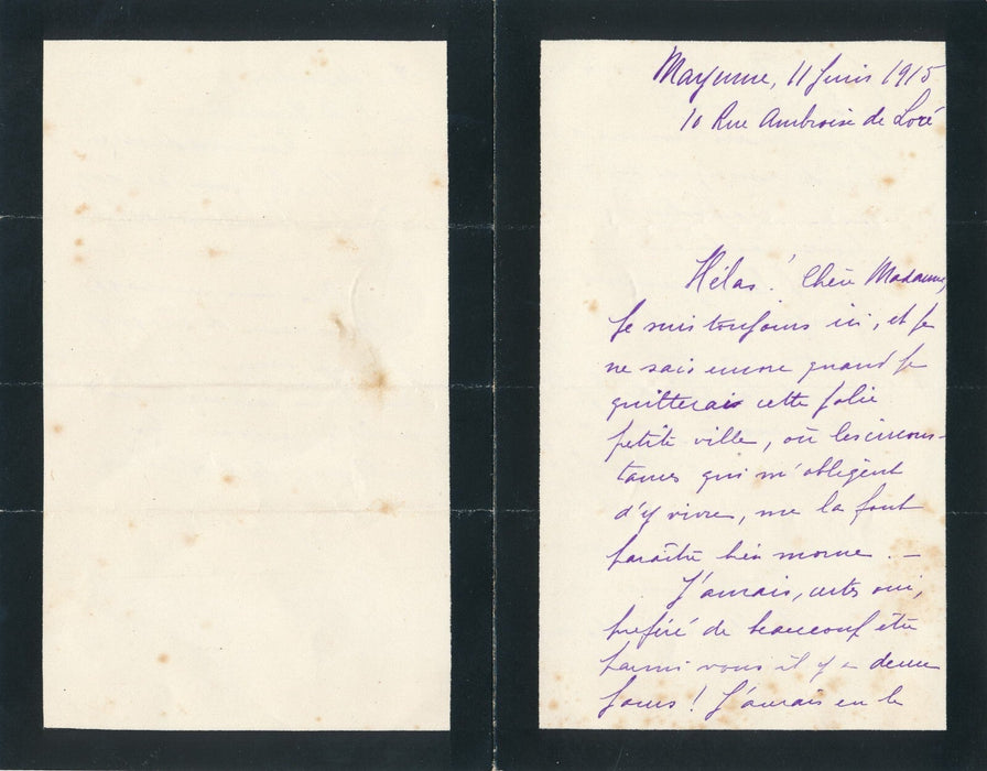 5 lettres autographes adressées à critique art Muriel CIOLKOWSKA Rodin