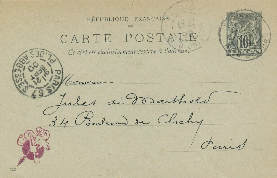 Léon LEBÈGUE lithographe graveur 2 lettres autographes 1 carte édition Marthold