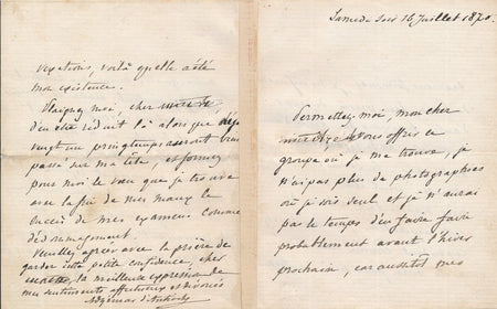 Adhémar d ANTIOCHE 3 lettres autographes signée Commune et guerre 1870 à d'Arsac