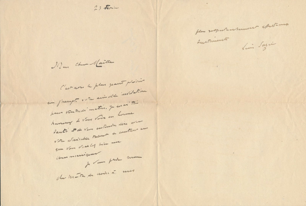 Léon SAZIES écrivain 2 lettres autographe signée à acteur F. Febvre anniversaire