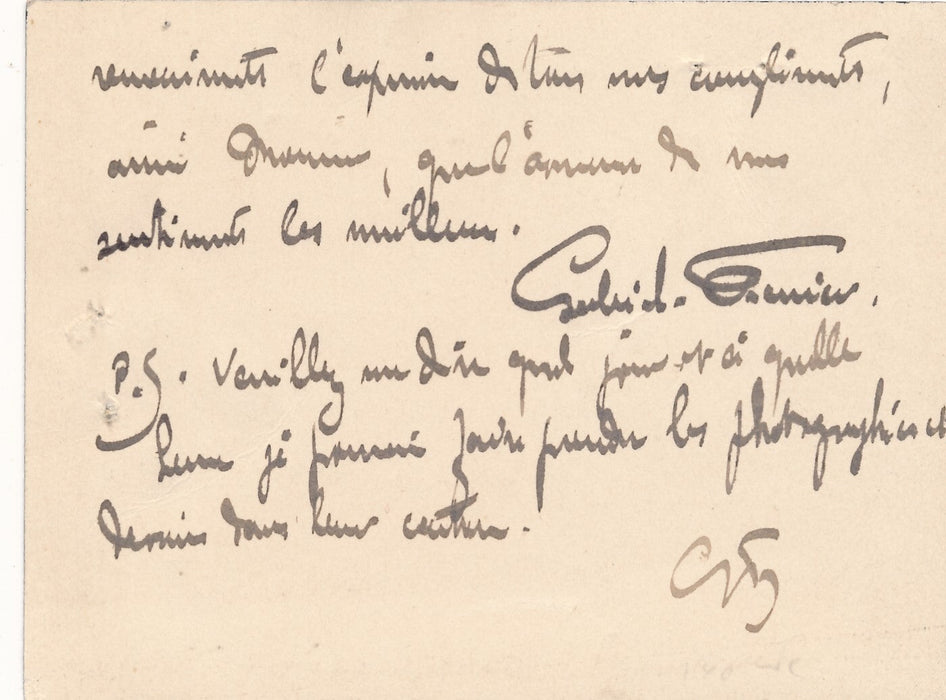 GABRIEL FERRIER peintre 2 carte autographe signée Boyer d'Agen modèle portrait