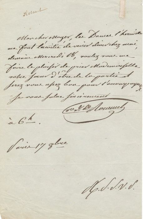 Claude du CAMPE DE ROSAMEL amiral invitation lettre autographe signée militaria