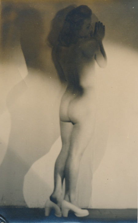 nu Photographie photo 2 études tirage argentique époque v. 1940 sexy sein