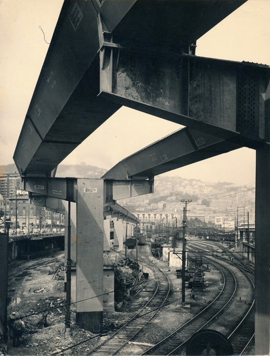 photo Ville Italie rocade et rails tirage argentique époque années 1950