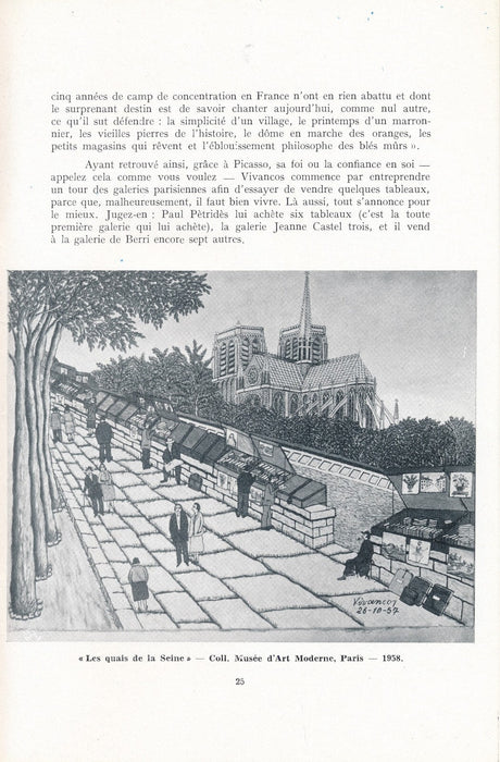 Anatole JAKOVSKY Vivancos envoi autographe signé Charles Moulin 1961