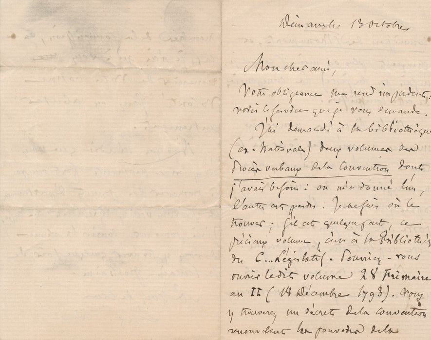 Eugène André DESPOIS 2 lettres autographes signées sur ses ouvrages politiques