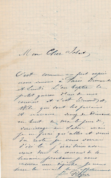 peintre Dominique Hubert ROZIER 3 autographe signées à Jobert broderie Lyon