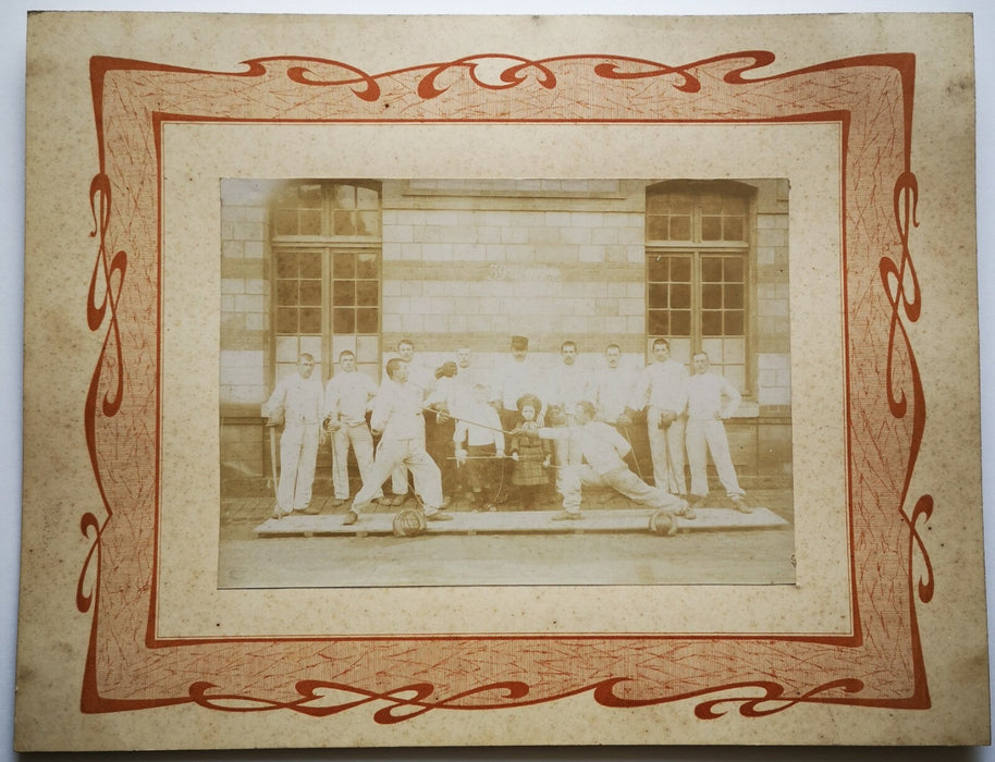 escrime militaire 39e de ligne 1904 photo photographie tirage albumine 