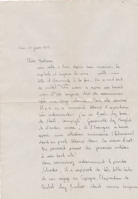 Suisse Adolf HERBST peintre correspondance 9 lettres autographes signées galerie