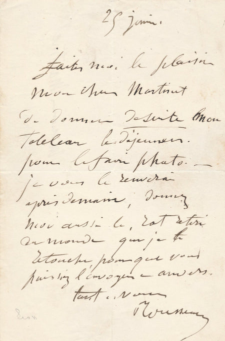 peintre Léon ROUSSEAU lettre autographe signée photographie peinture