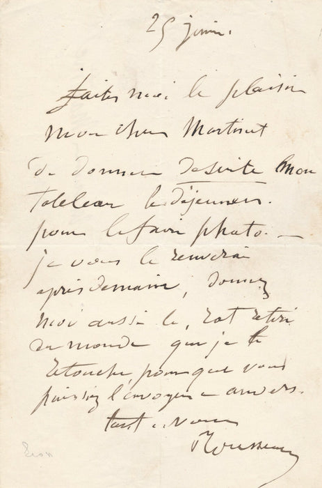 peintre Léon ROUSSEAU lettre autographe signée photographie peinture