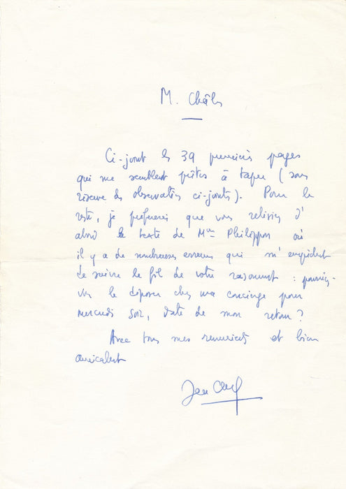 Jean CHARBONNEL Corrèze Brive 10 lettres autographes signées ET 8 CAS