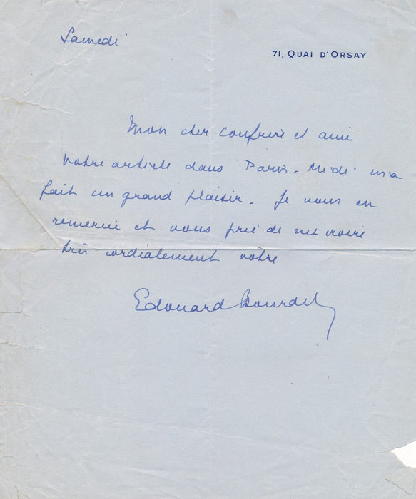 théâtre Edouard BOURDET lettre et carte autographe à Maurice Rostand