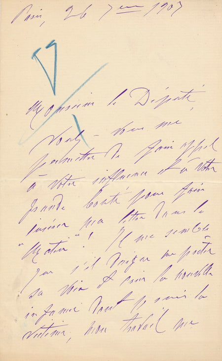 Rosélia ROUSSEIL on lui a volé un morceau de son âme ! lettre autographe signée