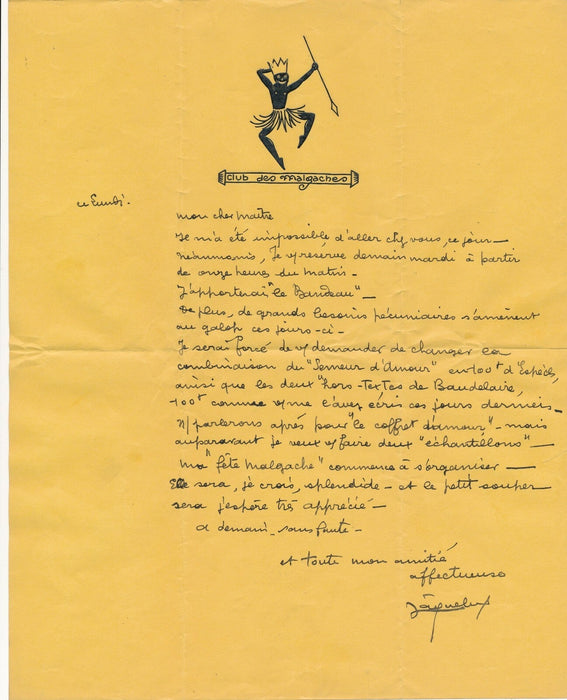 JAQUELUX Lucien correspondance 10 lettres avec Félicien CHAMPSAUR
